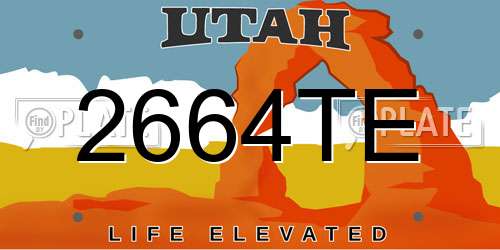2664TE Utah License Plate