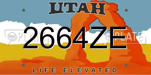 2664ZE Utah License Plate