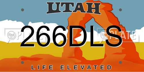 266DLS Utah License Plate