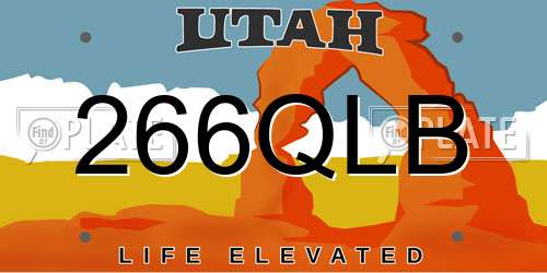 266QLB Utah License Plate
