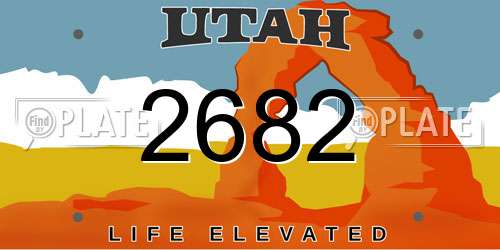2682 Utah License Plate