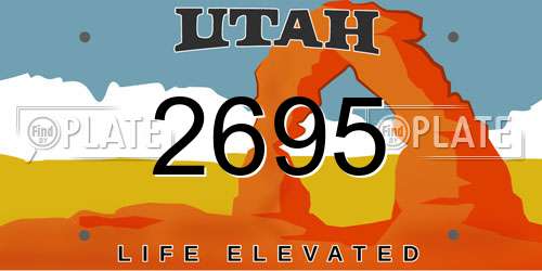 2695 Utah License Plate
