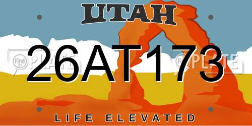 26AT173 Utah License Plate