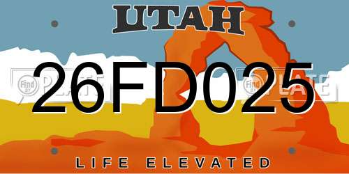 26FD025 Utah License Plate