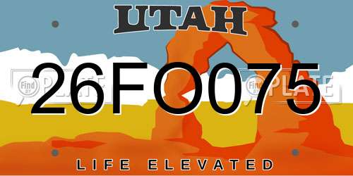 26FO075 Utah License Plate