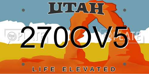 270OV5 Utah License Plate