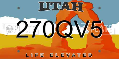 270QV5 Utah License Plate