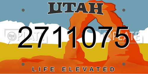 2711075 Utah License Plate