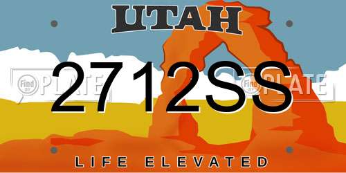 2712SS Utah License Plate