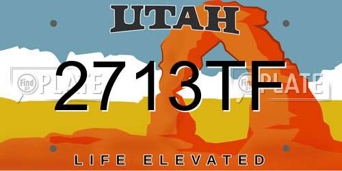 2713TF Utah License Plate