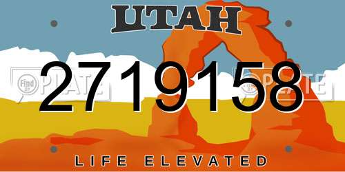 2719158 Utah License Plate