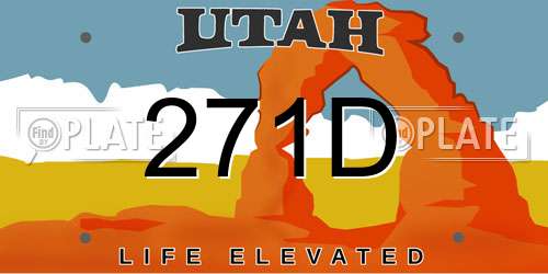 271D Utah License Plate