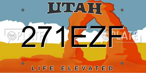 271EZF Utah License Plate
