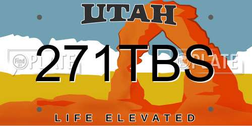 271TBS Utah License Plate