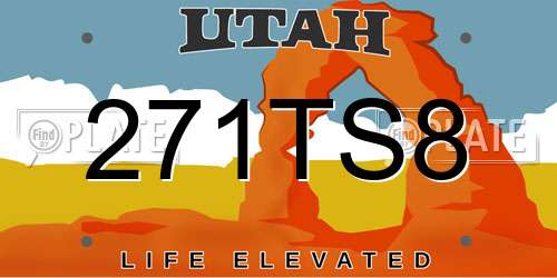 271TS8 Utah License Plate