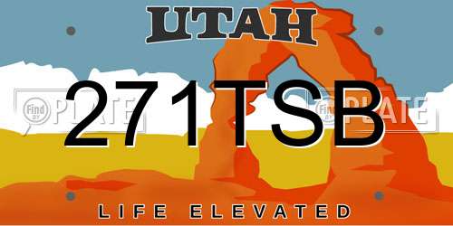 271TSB Utah License Plate