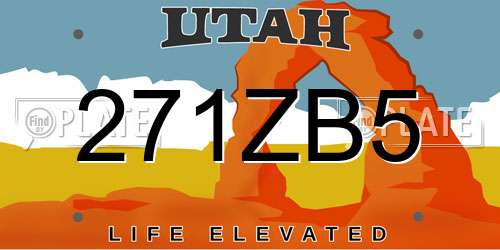 271ZB5 Utah License Plate