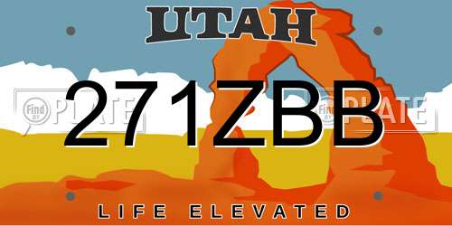 271ZBB Utah License Plate