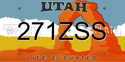 271ZSS Utah License Plate