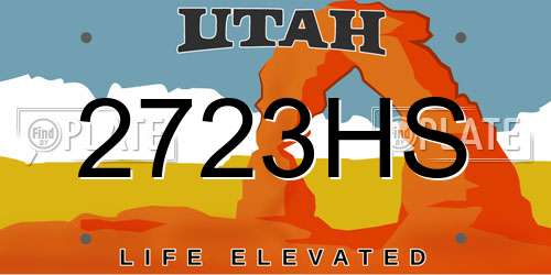 2723HS Utah License Plate
