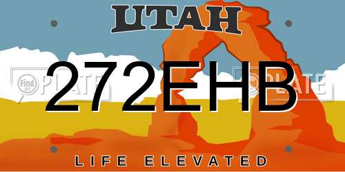 272EHB Utah License Plate