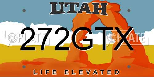 272GTX Utah License Plate