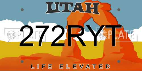 272RYT Utah License Plate