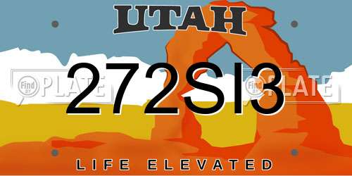 272SI3 Utah License Plate