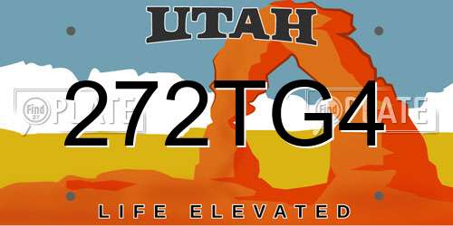 272TG4 Utah License Plate