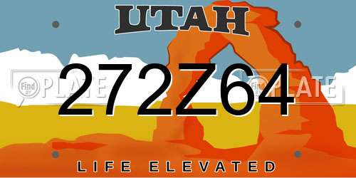 272Z64 Utah License Plate