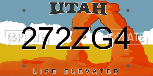 272ZG4 Utah License Plate