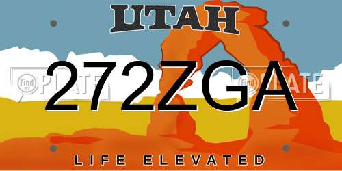 272ZGA Utah License Plate