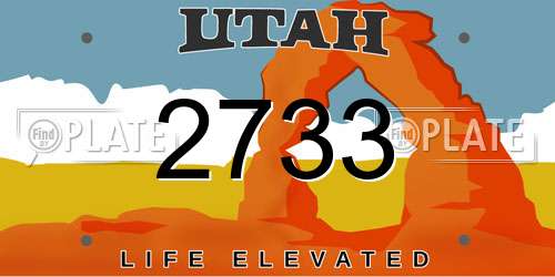 2733 Utah License Plate