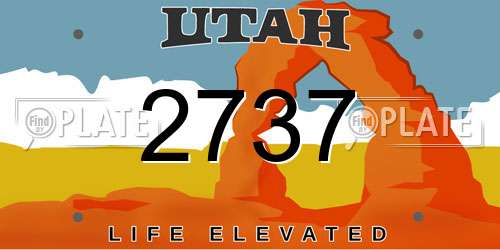 2737 Utah License Plate