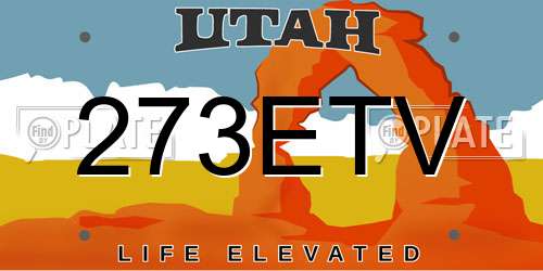 273ETV Utah License Plate