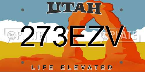 273EZV Utah License Plate