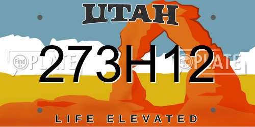 273H12 Utah License Plate