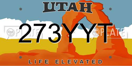 273YYT Utah License Plate