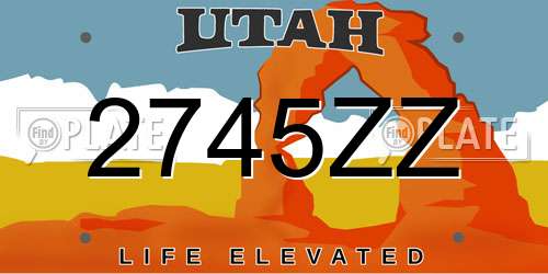2745ZZ Utah License Plate