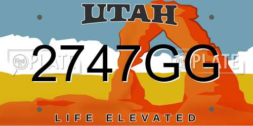 2747GG Utah License Plate