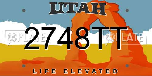 2748TT Utah License Plate