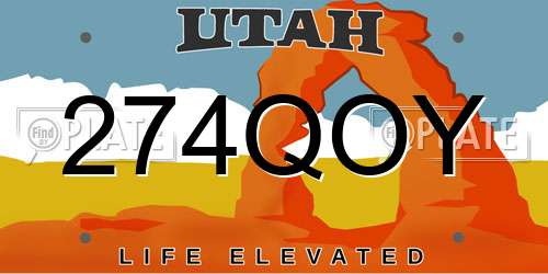 274QOY Utah License Plate