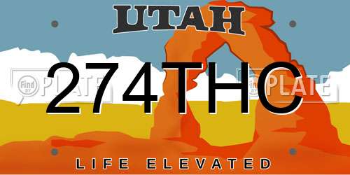 274THC Utah License Plate