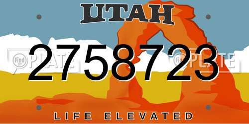 2758723 Utah License Plate