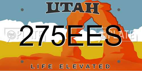 275EES Utah License Plate