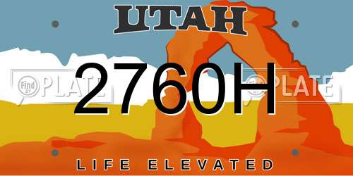 2760H Utah License Plate
