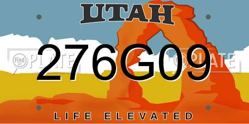 276G09 Utah License Plate