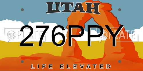 276PPY Utah License Plate