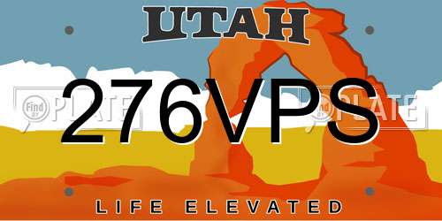 276VPS Utah License Plate