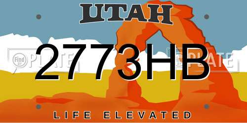 2773HB Utah License Plate
